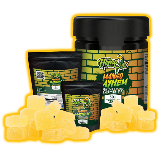 Delta 8 THC/Delta 9 THC Gummies Mango Mayhem 45mg Batch: 85047
